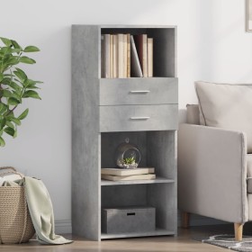 Aparador alto madera de ingeniería gris hormigón 50x42,5x124 cm de , Aparadores - Ref: Foro24-846176, Precio: 76,76 €, Descue...