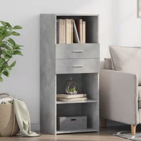 Tall engineered wood sideboard in gray concrete 50x42.5x124 cm by , Sideboards - Ref: Foro24-846176, Price: 75,77 €, Discount: %