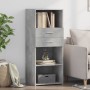 Hoher Schrank aus grauem Beton-Ingenieurholz, 50x42,5x124 cm. von , Sideboards - Ref: Foro24-846176, Preis: 76,76 €, Rabatt: %