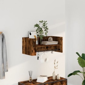 Engineered smoked oak wood wall shelf 70.5x35x30.5 cm by , Shelves and shelves - Ref: Foro24-848455, Price: 34,63 €, Discount: %