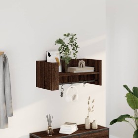 Brown oak engineered wood wall shelf 70.5x35x30.5 cm by , Shelves and shelves - Ref: Foro24-848457, Price: 30,81 €, Discount: %