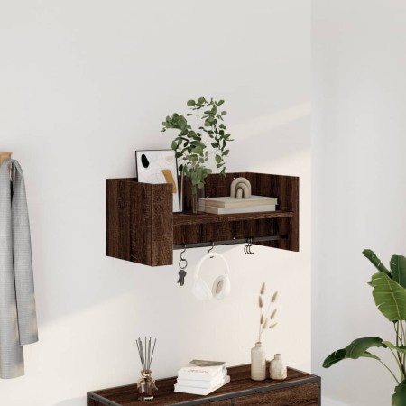 Brown oak engineered wood wall shelf 70.5x35x30.5 cm by , Shelves and shelves - Ref: Foro24-848457, Price: 31,33 €, Discount: %