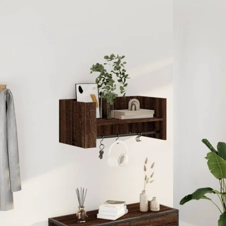 Brown oak engineered wood wall shelf 70.5x35x30.5 cm by , Shelves and shelves - Ref: Foro24-848457, Price: 30,38 €, Discount: %