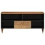 Solid mango wood TV stand 100x33x46 cm by , CD and DVD storage - Ref: Foro24-358300, Price: 65,03 €, Discount: %