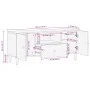 Solid mango wood TV stand 105x33x46 cm by , CD and DVD storage - Ref: Foro24-358298, Price: 127,15 €, Discount: %