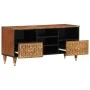 Solid mango wood TV stand 100x33x46 cm by , CD and DVD storage - Ref: Foro24-358302, Price: 76,25 €, Discount: %