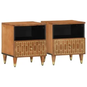Bedside tables 2 units solid mango wood 40x33x46 cm by , Nightstands - Ref: Foro24-358291, Price: 93,10 €, Discount: %