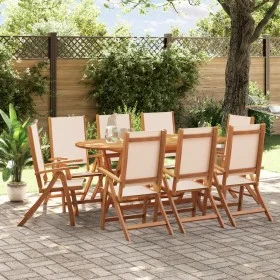 Garten-Esszimmer-Set, 9-teilig, Massivholz Akazie und Textilene von , Gartensets - Ref: Foro24-3279271, Preis: 730,59 €, Raba...