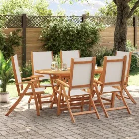 Garten-Esszimmer-Set, 7-teilig, Massivholz Akazie und Textilene von , Gartensets - Ref: Foro24-3279284, Preis: 585,86 €, Raba...