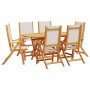 Garden dining set 7 pieces solid acacia wood and textilene by , Garden sets - Ref: Foro24-3279284, Price: 519,20 €, Discount: %