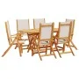 Juego comedor de jardín 7 pzas madera maciza acacia y textileno de , Conjuntos de jardín - Ref: Foro24-3279284, Precio: 586,6...