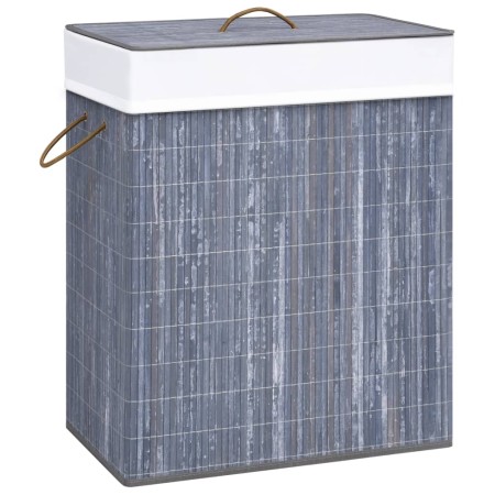 Wäschekorb aus Bambus einteilig grau 83 l von vidaXL, Wäschekörbe - Ref: Foro24-320756, Preis: 33,28 €, Rabatt: %