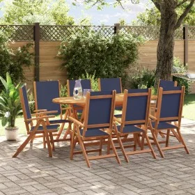 Garten-Esszimmer-Set, 9-teilig, Massivholz Akazie und Textilene von , Gartensets - Ref: Foro24-3279299, Preis: 722,19 €, Raba...