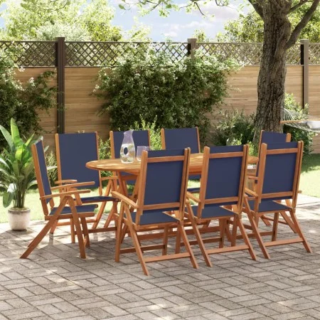 Juego comedor de jardín 9 pzas madera maciza acacia y textileno de , Conjuntos de jardín - Ref: Foro24-3279299, Precio: 737,5...