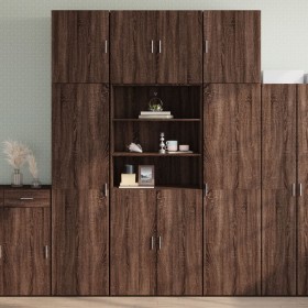 Tall brown oak veneer highboard 80x42.5x249 cm by , Sideboards - Ref: Foro24-3281363, Price: 257,68 €, Discount: %