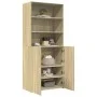 Ingenieurholz-Sideboard Eiche Sonoma 80x42,5x185 cm von , Sideboards - Ref: Foro24-3281380, Preis: 178,10 €, Rabatt: %