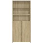 Aparador de madera de ingeniería roble Sonoma 80x42,5x185 cm de , Aparadores - Ref: Foro24-3281380, Precio: 180,98 €, Descuen...