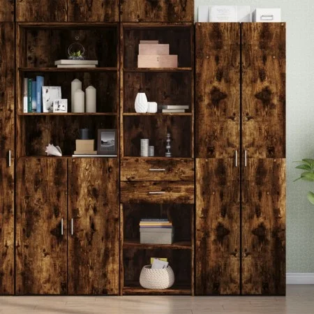 Smoked oak engineered wood sideboard 50x42.5x185 cm by , Sideboards - Ref: Foro24-3281459, Price: 143,63 €, Discount: %