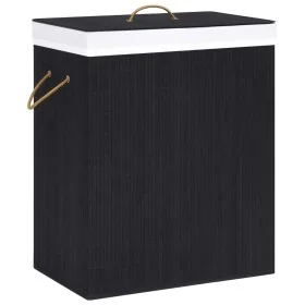 Schwarzer, einteiliger Bambus-Wäschekorb, 83 l von vidaXL, Wäschekörbe - Ref: Foro24-320758, Preis: 30,07 €, Rabatt: %