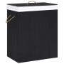 Cesta para la ropa sucia de bambú de una sección negra 83 l de vidaXL, Cestas para ropa - Ref: Foro24-320758, Precio: 30,07 €...