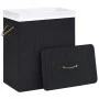 Cesta para la ropa sucia de bambú de una sección negra 83 l de vidaXL, Cestas para ropa - Ref: Foro24-320758, Precio: 30,07 €...