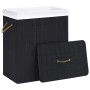 Cesta para la ropa sucia de bambú de una sección negra 83 l de vidaXL, Cestas para ropa - Ref: Foro24-320758, Precio: 30,36 €...