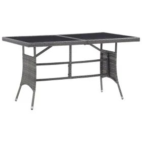 Synthetic rattan garden table in gray, 140x80x74 cm. by , Garden tables - Ref: Foro24-318716, Price: 126,01 €, Discount: %