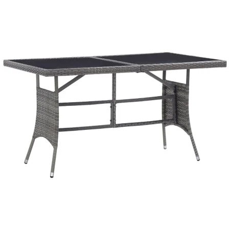 Synthetic rattan garden table in gray, 140x80x74 cm. by , Garden tables - Ref: Foro24-318716, Price: 126,01 €, Discount: %