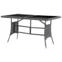 Synthetic rattan garden table in gray, 140x80x74 cm. by , Garden tables - Ref: Foro24-318716, Price: 126,01 €, Discount: %