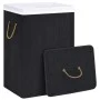 Bamboo laundry basket 2 sections black 72 l by vidaXL, Laundry baskets - Ref: Foro24-320745, Price: 35,15 €, Discount: %