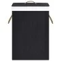 Bamboo laundry basket 2 sections black 72 l by vidaXL, Laundry baskets - Ref: Foro24-320745, Price: 35,15 €, Discount: %