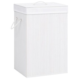 Weißer einteiliger Bambus-Wäschekorb von vidaXL, Wäschekörbe - Ref: Foro24-320751, Preis: 32,07 €, Rabatt: %