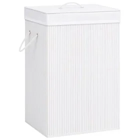 White Single Section Bamboo Laundry Basket by vidaXL, Laundry baskets - Ref: Foro24-320751, Price: 35,37 €, Discount: %
