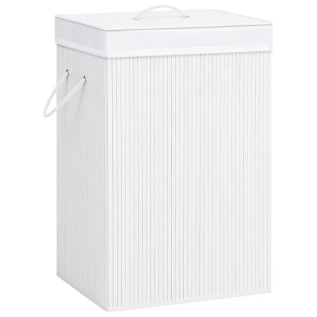 White Single Section Bamboo Laundry Basket by vidaXL, Laundry baskets - Ref: Foro24-320751, Price: 29,38 €, Discount: %