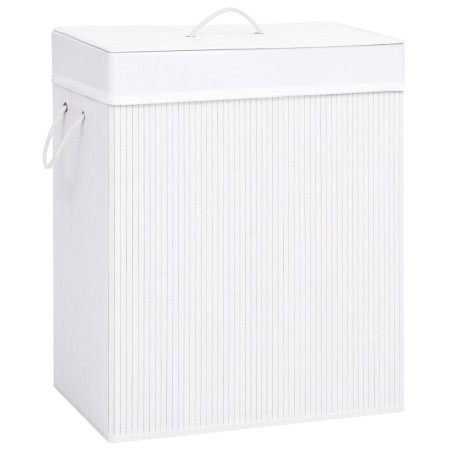 Bambus-Wäschekorb 2-teilig weiß 100 l von vidaXL, Wäschekörbe - Ref: Foro24-320744, Preis: 33,86 €, Rabatt: %