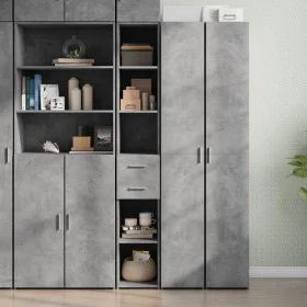 Engineered wood gray concrete sideboard 30x42.5x185 cm by , Sideboards - Ref: Foro24-846239, Price: 92,32 €, Discount: %