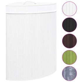 Corner bamboo white laundry basket 60 L by vidaXL, Laundry baskets - Ref: Foro24-320763, Price: 51,65 €, Discount: %
