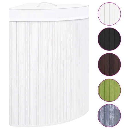 Cesto para la ropa sucia de esquina bambú blanco 60 L de vidaXL, Cestas para ropa - Ref: Foro24-320763, Precio: 50,52 €, Desc...