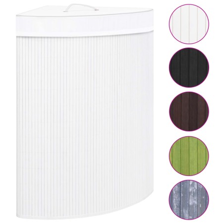 Corner bamboo white laundry basket 60 L by vidaXL, Laundry baskets - Ref: Foro24-320763, Price: 51,65 €, Discount: %