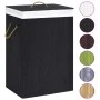 Schwarzer einteiliger Bambus-Wäschekorb von vidaXL, Wäschekörbe - Ref: Foro24-320757, Preis: 31,42 €, Rabatt: %