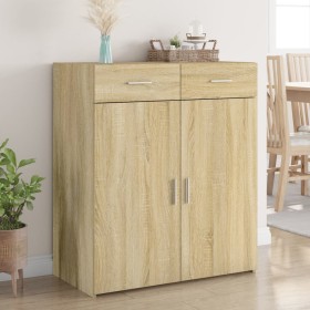 Eichenholz-Sideboard aus Sperrholz Sonoma 80x42,5x93 cm von , Sideboards - Ref: Foro24-3281471, Preis: 150,06 €, Rabatt: %