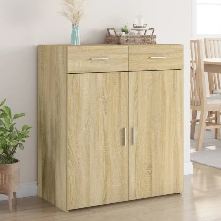 Eichenholz-Sideboard aus Sperrholz Sonoma 80x42,5x93 cm von , Sideboards - Ref: Foro24-3281471, Preis: 147,11 €, Rabatt: %
