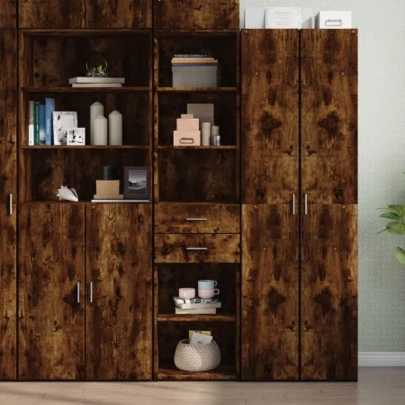 Smoked oak engineered wood sideboard 45x42.5x185 cm by , Sideboards - Ref: Foro24-3281452, Price: 114,62 €, Discount: %