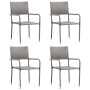 Stackable garden dining chairs, set of 4, made of synthetic gray rattan. by , Garden chairs - Ref: Foro24-318721, Price: 102,...