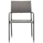 Stackable garden dining chairs, set of 4, made of synthetic gray rattan. by , Garden chairs - Ref: Foro24-318721, Price: 75,2...