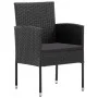 Gartenstühle mit schwarzen Kissen, 4 Stück, schwarzes Kunststoffrattan von , Gartenstühle - Ref: Foro24-318709, Preis: 237,11...