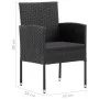 Gartenstühle mit schwarzen Kissen, 4 Stück, schwarzes Kunststoffrattan von , Gartenstühle - Ref: Foro24-318709, Preis: 237,11...