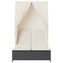 Double sun lounger with roof and black synthetic rattan curtains by , Loungers - Ref: Foro24-368099, Price: 251,47 €, Discoun...