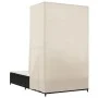 Doppel-Liegestuhl mit Dach und Vorhängen aus schwarzem synthetischem Rattan. von , Liegen - Ref: Foro24-368099, Preis: 280,24...