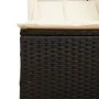 Doppel-Liegestuhl mit Dach und Vorhängen aus schwarzem synthetischem Rattan. von , Liegen - Ref: Foro24-368099, Preis: 280,24...